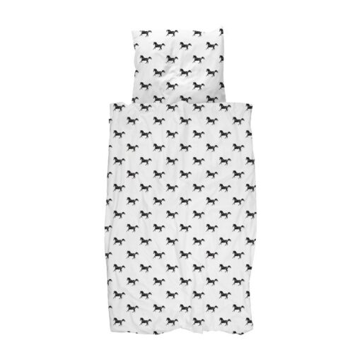 Snurk Dekbedovertrek Black Horses 140 x 200 Flanel