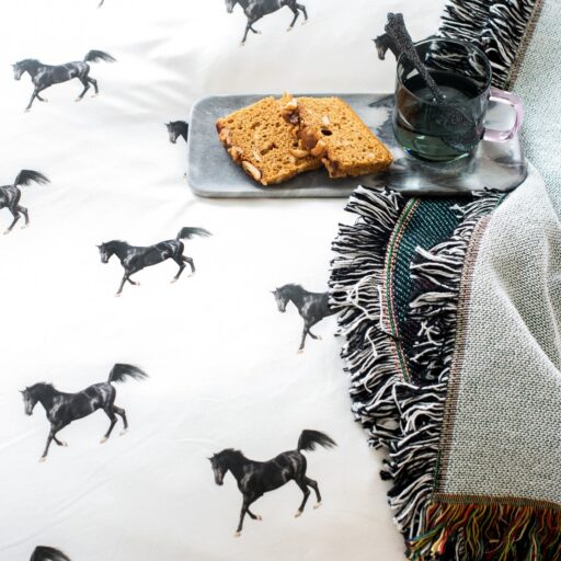 Snurk Dekbedovertrek Black Horses 140 x 200 Flanel