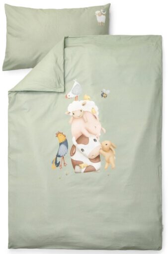 Dekbedovertrek Baby Little Farm Groen Little Dutch