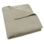 Ledikantdeken Basic Knit Olive Green Fleece Jollein