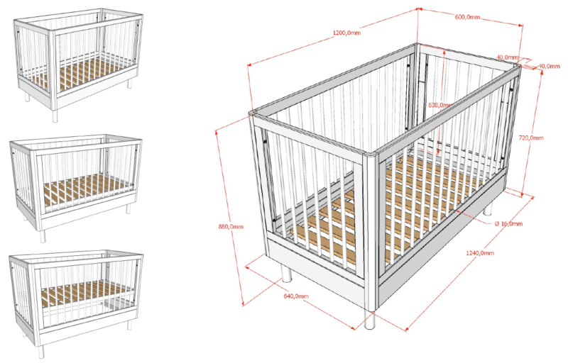 BABYBED 60 X 120 FORREST EIK VIPACK