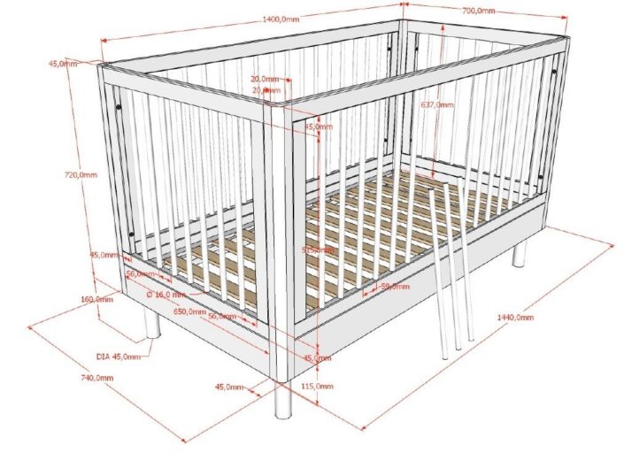 BABYBED 70 X 140 + OMBOUWKIT FORREST EIK VIPACK