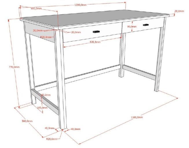 BUREAU 120CM FORREST VIPACK