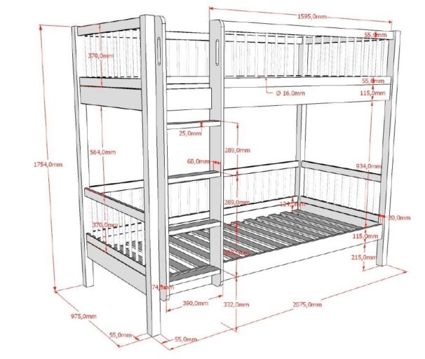 STAPELBED 090 X 200 FORREST WIT VIPACK