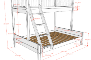 STAPELBED FAMILY 090 X 200 / 140 X 200 FORREST EIK VIPACK