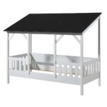 HOUSEBED MET ZWART GESLOTEN DAK 90 X 200 CM