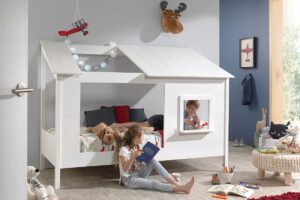 HOUSEBED MET WIT DAK EN RAAMPANEEL 90 X 200