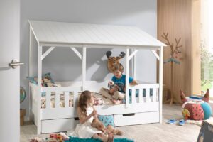 HOUSEBED MET WIT GESLOTEN DAK 90 X 200 CM