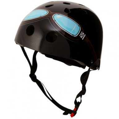 Kiddimoto Fietshelm Kind Black Goggle M