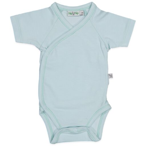 Romper Overslag Korte Mouw Babyblauw 0 Maand Hiphip