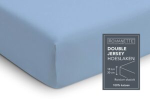 Hoeslaken Blauw 90 x 200 Romanette