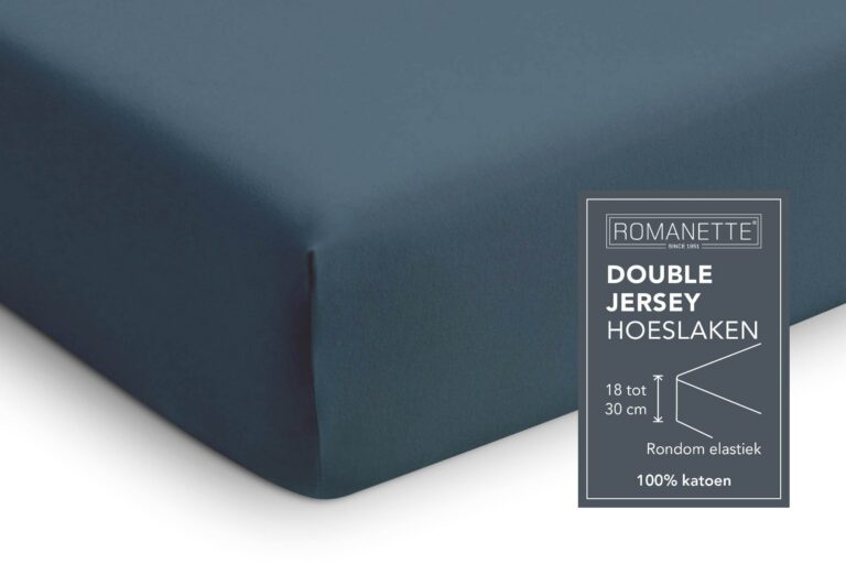Hoeslaken Blue Teal 90 x 200 Romanette