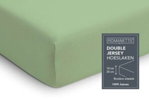 Hoeslaken Dustygreen 90 x 200 Romanette