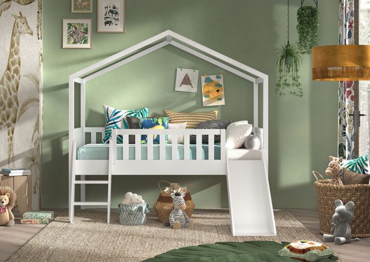 HALFHOOGSLAPER DALLAS MET GLIJBAAN WIT 90 X 200 VIPACK