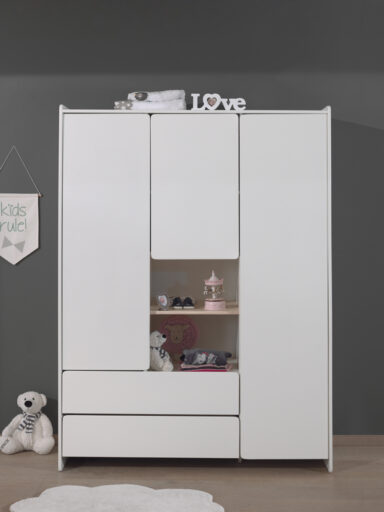 KLEERKAST 3 DEUREN + 2 LADES KIDDY VIPACK