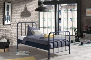 BED 90 X 200 BRONXX MATT BLUE DENIM VIPACK