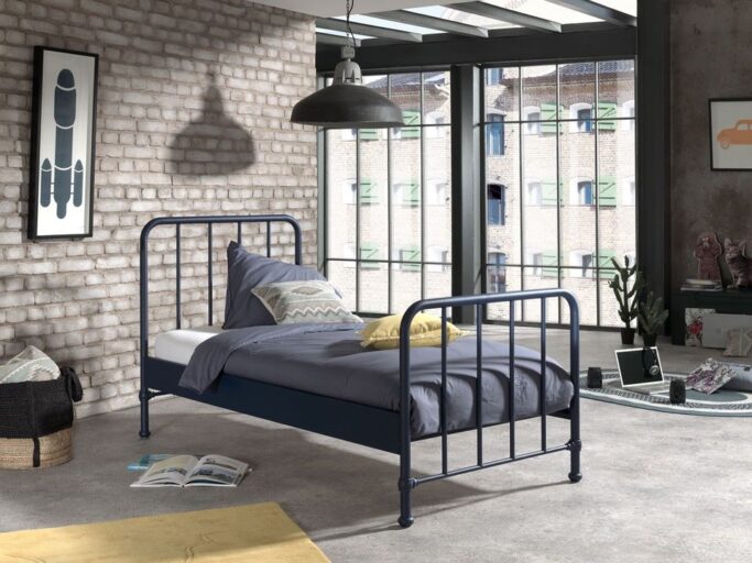 BED 90 X 200 BRONXX MATT BLUE DENIM VIPACK
