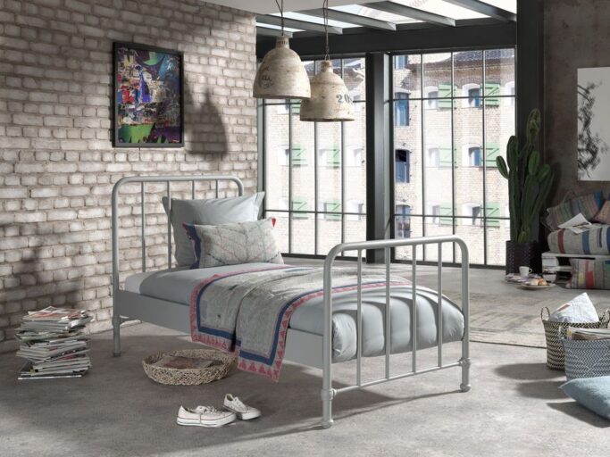 BED 90 X 200 BRONXX MATT RAINY GREY VIPACK