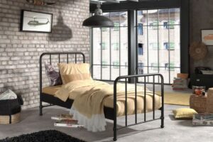 BED 90 X 200 BRONXX MATT BLACK VIPACK