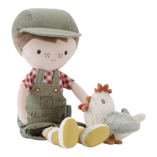 Knuffelpop Boer Jim Met Kip 35 Cm Little Dutch