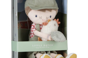 Knuffelpop Boer Jim Met Kip 35 Cm Little Dutch