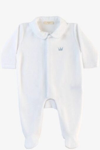 Kruippakje Velours Little Royals White 1M Baby Gi