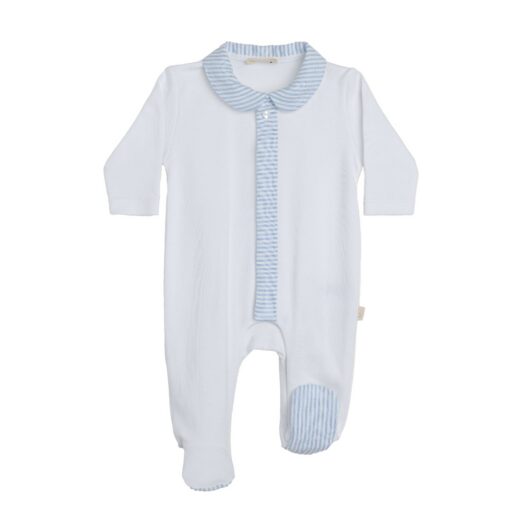 Kruippakje Summertime White & Blue Katoen 1M Baby Gi