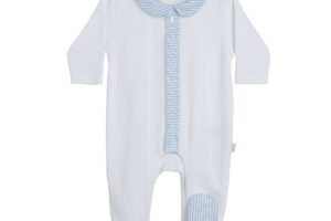 Kruippakje Summertime White & Blue Katoen 0M Baby Gi