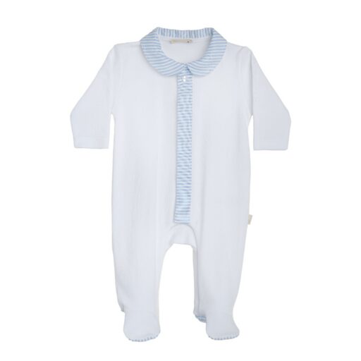 Kruippakje Summertime White & Blue Katoen 1M Baby Gi