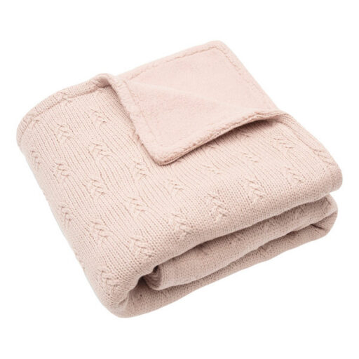Ledikantdeken Grain Knit Wild Rose/Velours Jollein