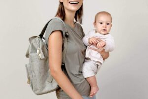 Luiertas Backpack Goldie Bouclé Beige Lässig