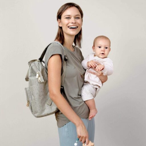 Luiertas Backpack Goldie Bouclé Beige Lässig