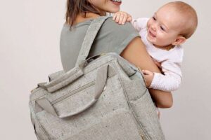 Luiertas Backpack Goldie Bouclé Beige Lässig