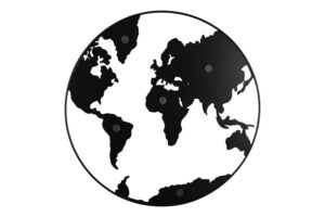 Memobord World Map Black Pt