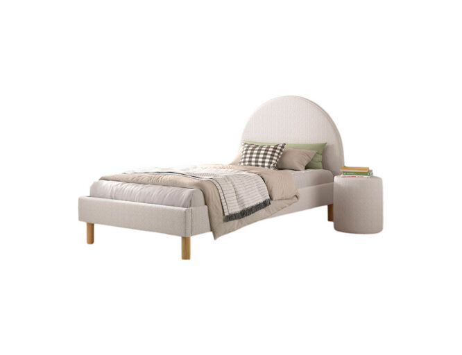 BED 090 X 200 WIT GESTOFFEERD MOON VIPACK