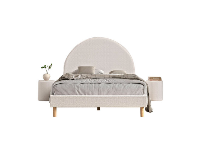 BED 140 X 200 WIT GESTOFFEERD MOON VIPACK