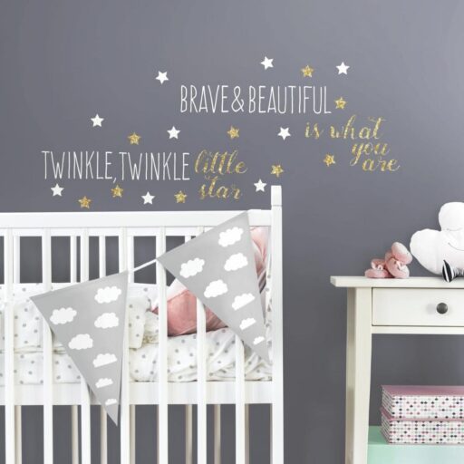 Muursticker Brave And Beautiful Gold Roommates