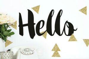 Muursticker Hello Triangles Glitter Roommates