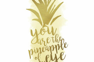 Muursticker Pineapple Gold Roommates