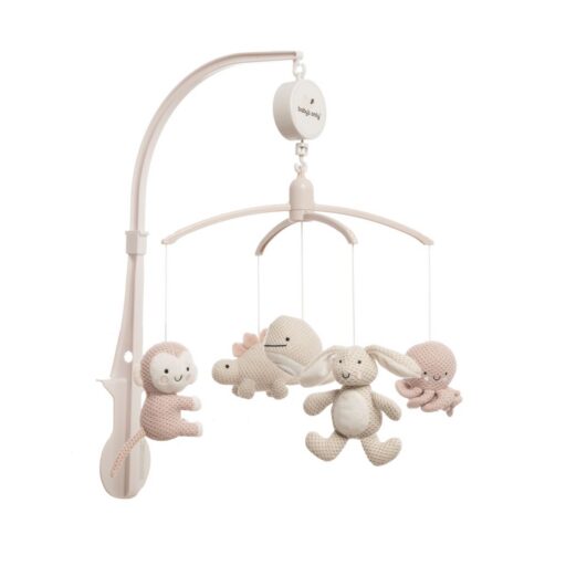 Muziekmobiel Animals Oud Roze/Warm Linen Baby’s Only