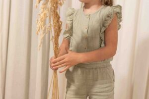 Jumpsuit Mousseline Grass Green Maat 74 Little Dutch