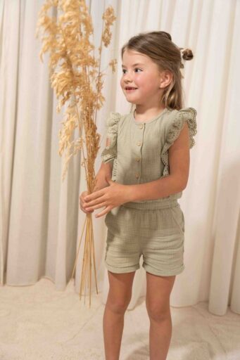 Jumpsuit Mousseline Grass Green Maat 74 Little Dutch