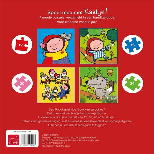Puzzelen Met Kaatje 4 In 1 Dag Roodkapje Clavis