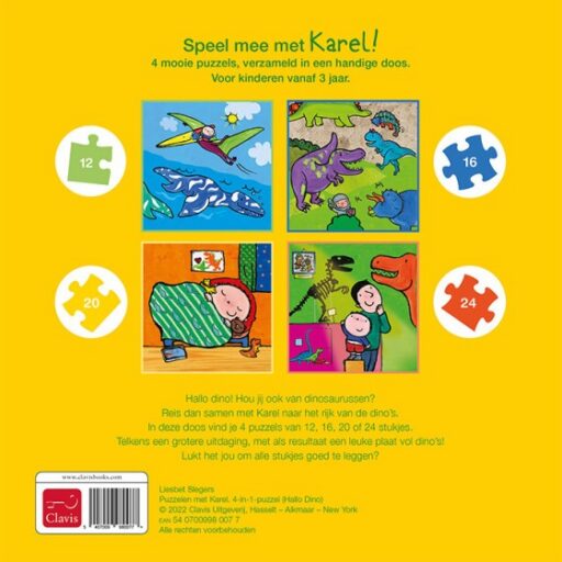 Puzzelen Met Karel 4 In 1 Hallo Dino Clavis