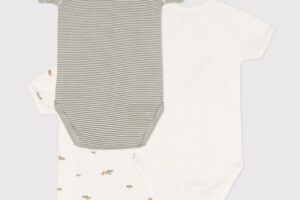 Rompers Overslag KM Croco 6M Set 3 Petit Bateau