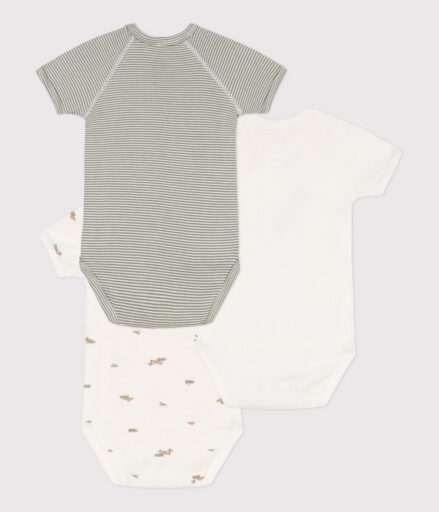 Rompers Overslag KM Croco 6M Set 3 Petit Bateau