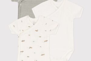 Rompers Overslag KM Croco 6M Set 3 Petit Bateau