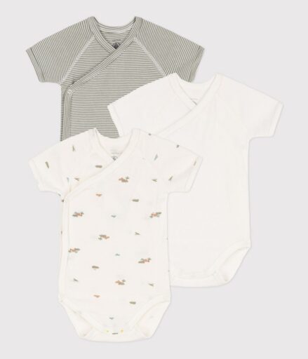 Rompers Overslag KM Croco 6M Set 3 Petit Bateau