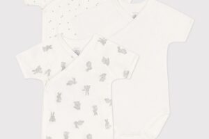 Rompers Overslag KM Rabbit 6M Set 3 Petit Bateau