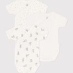 Rompers Overslag KM Rabbit 6M Set 3 Petit Bateau